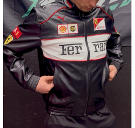 CHAQUETA FERRARI CUERO NEGRA TALLA XL